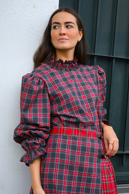 BLUSA BRUNA - TARTAN GRIS -