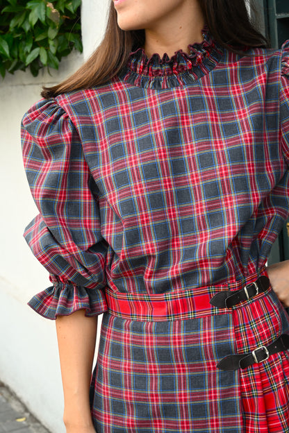BLUSA BRUNA - TARTAN GRIS -