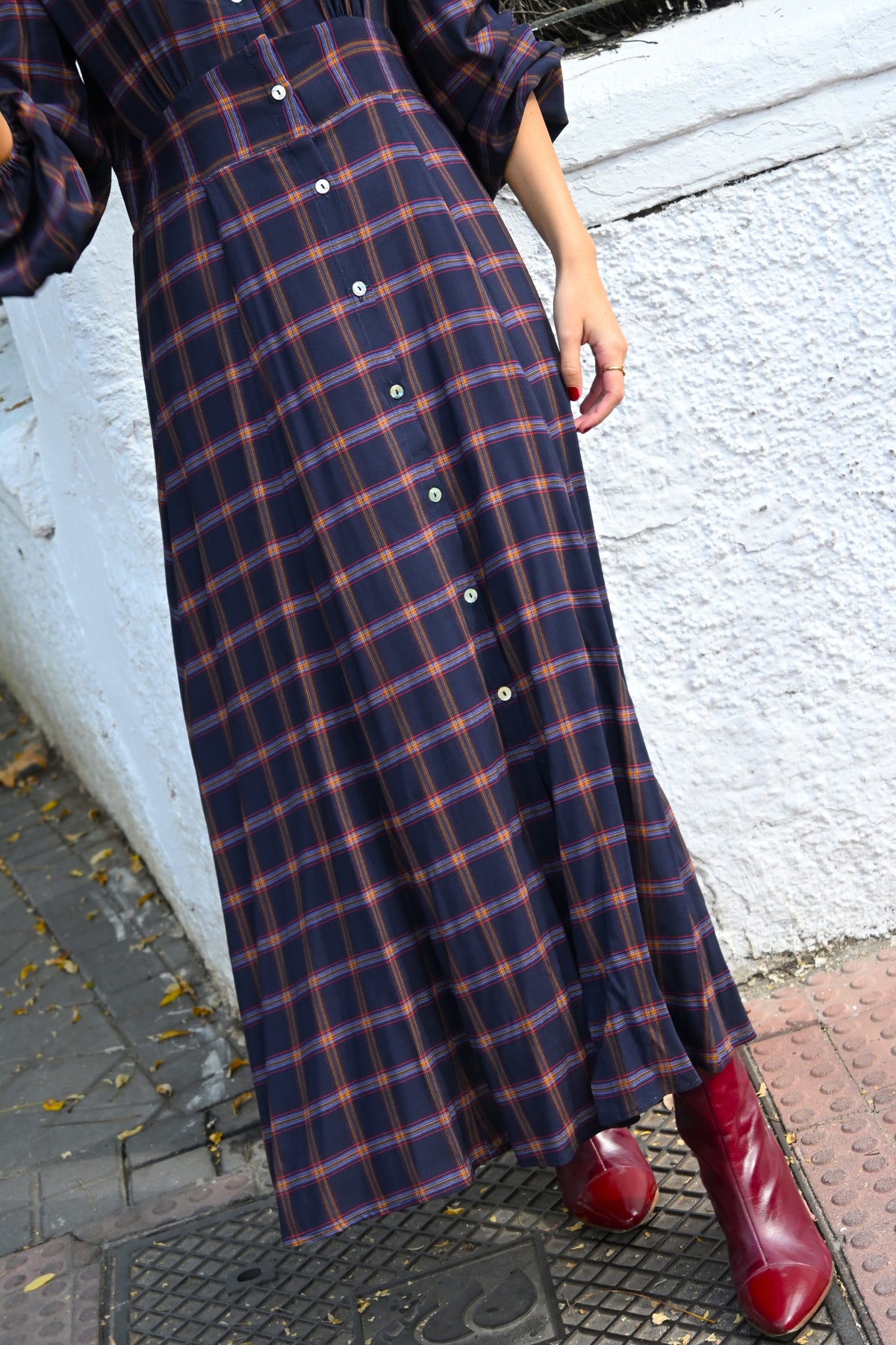 VESTIDO JIMENA - TARTAN AZUL - PREORDER 10 NOVIEMBRE