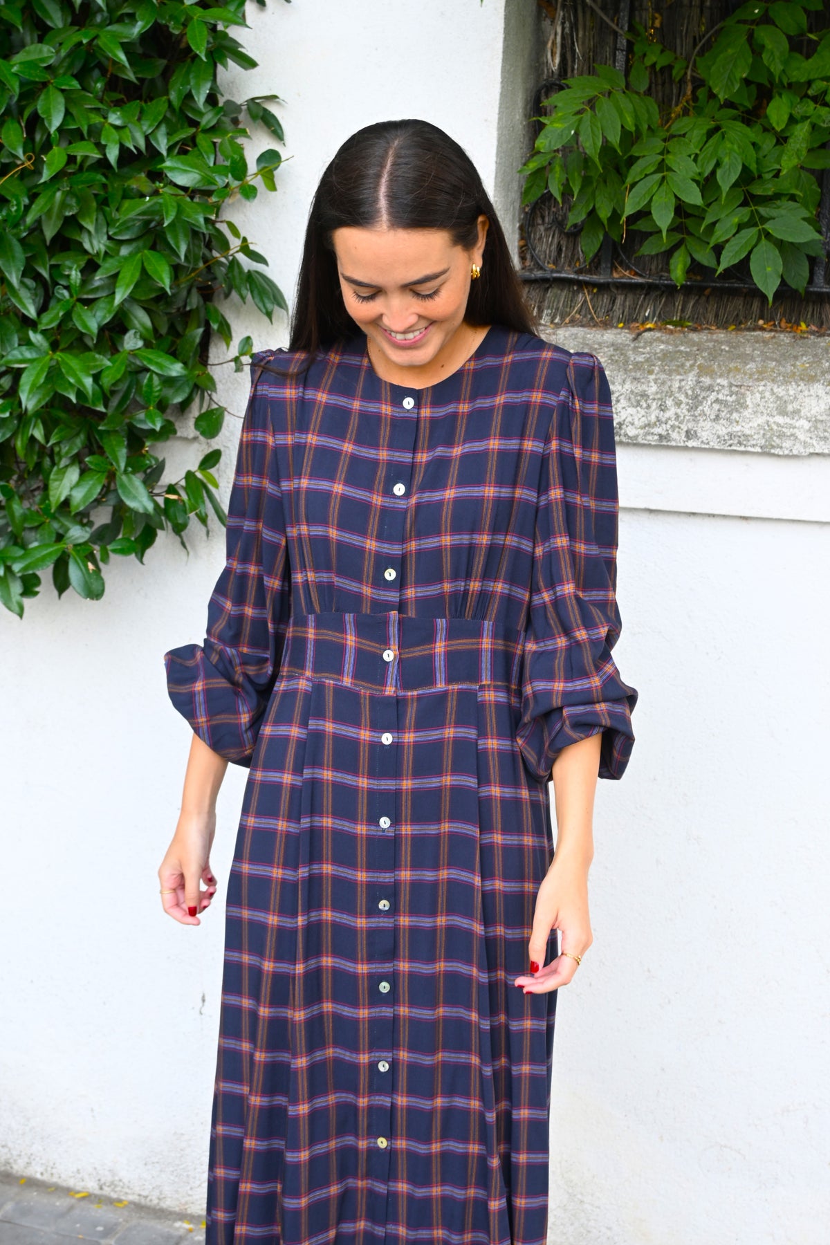 VESTIDO JIMENA - TARTAN AZUL - PREORDER 10 NOVIEMBRE