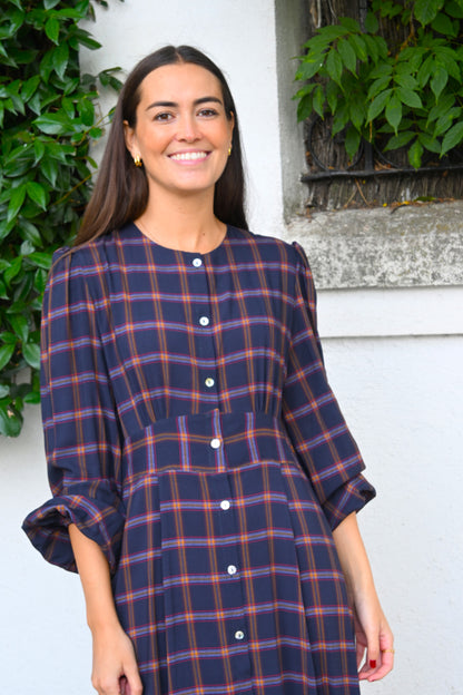 VESTIDO JIMENA - TARTAN AZUL - PREORDER 10 NOVIEMBRE