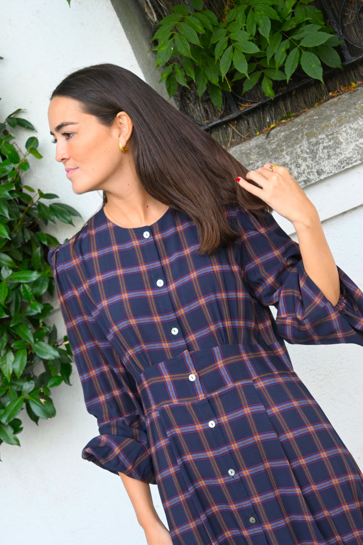 VESTIDO JIMENA - TARTAN AZUL - PREORDER 10 NOVIEMBRE