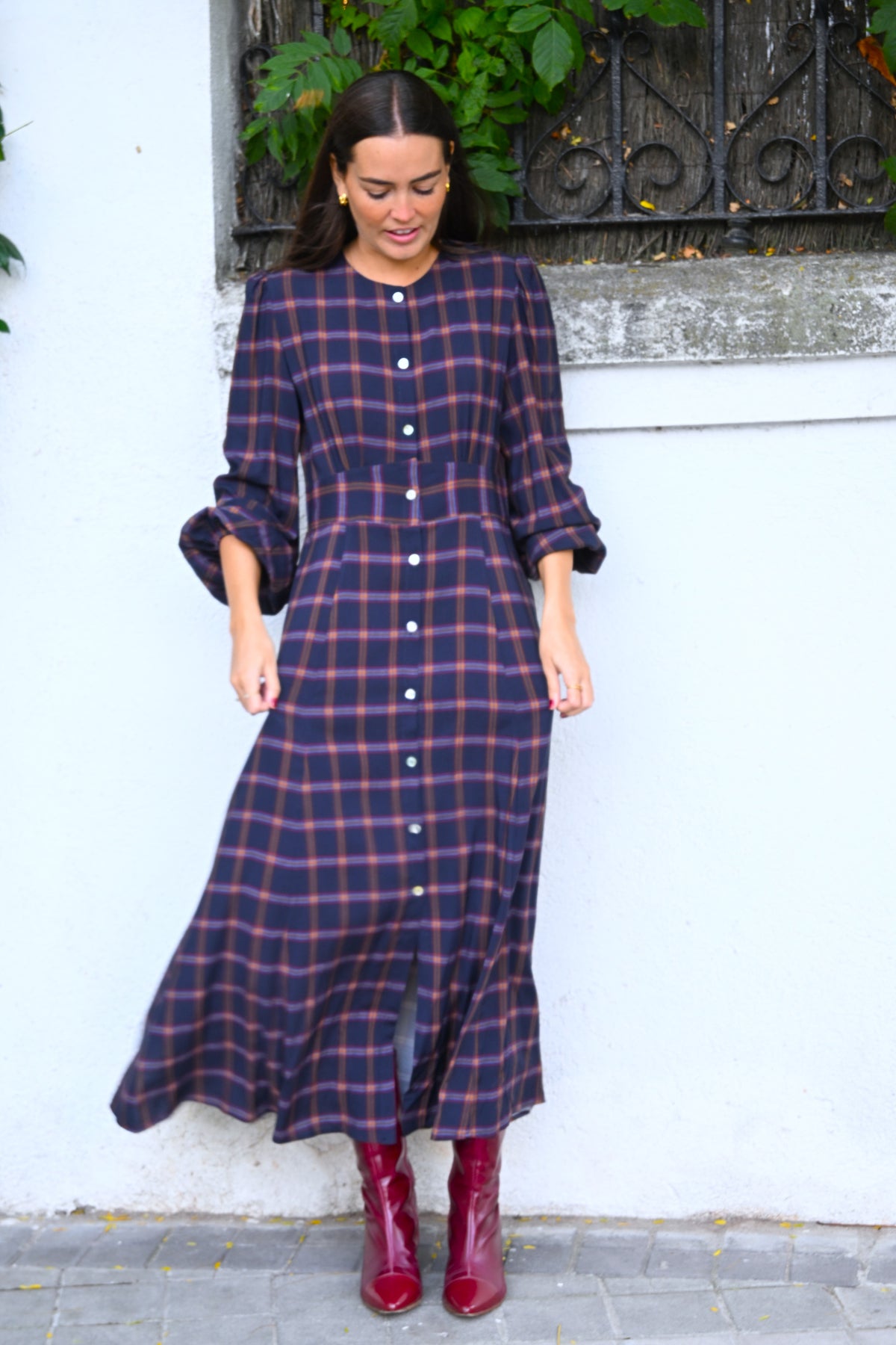 VESTIDO JIMENA - TARTAN AZUL - PREORDER 10 NOVIEMBRE