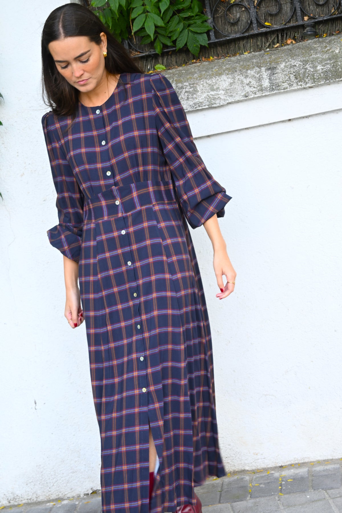 VESTIDO JIMENA - TARTAN AZUL - PREORDER 10 NOVIEMBRE