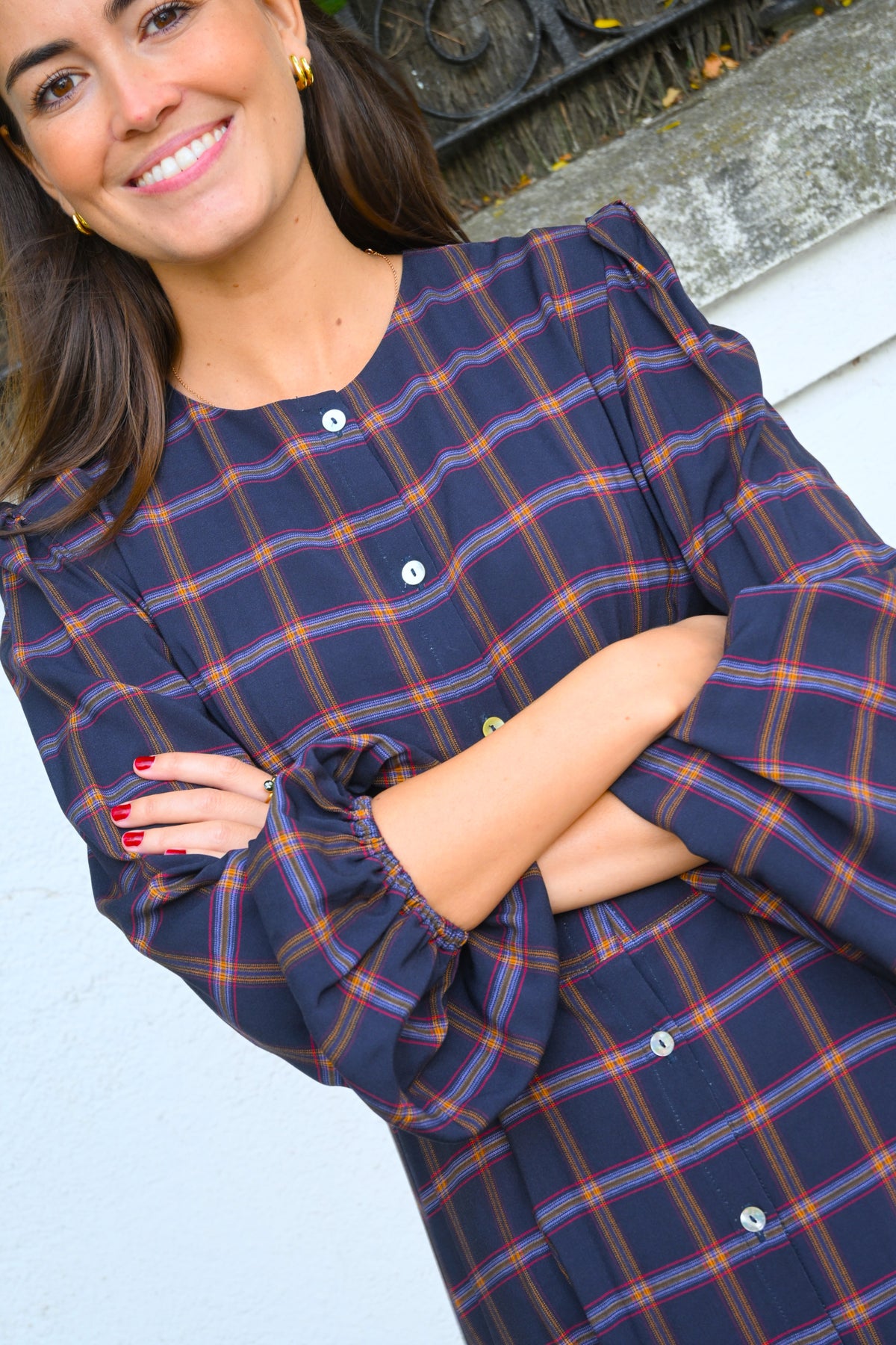 VESTIDO JIMENA - TARTAN AZUL - PREORDER 10 NOVIEMBRE