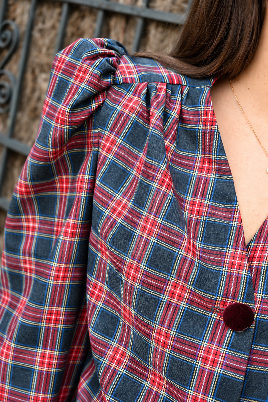 BLUSA FABIOLA - TARTAN GRIS