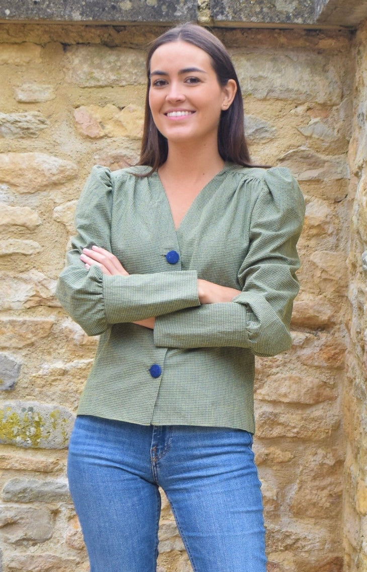 BLUSA FABIOLA - MINIVICHY VERDE Y AZUL -