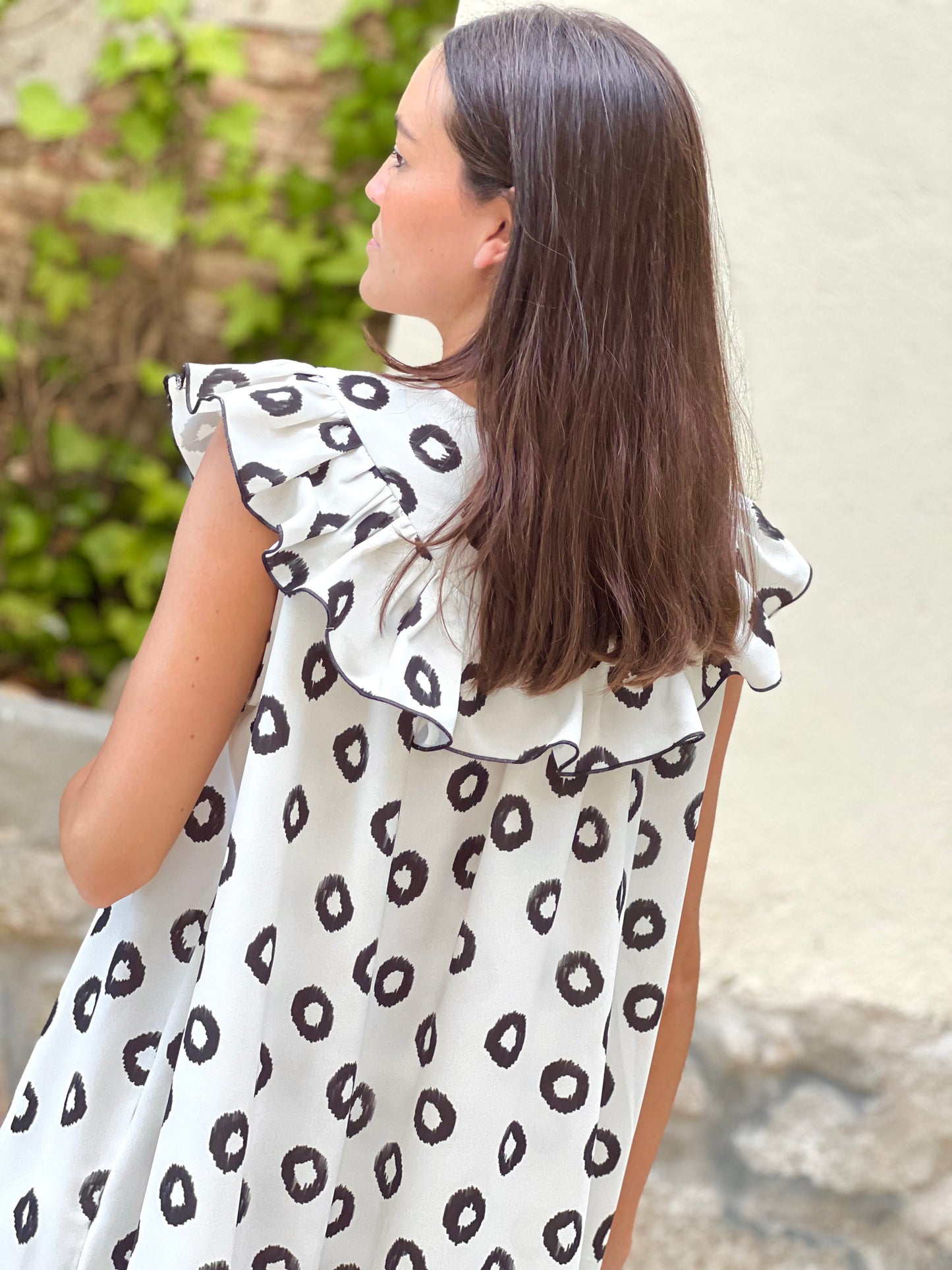 VESTIDO CONSTANZA - BLANCO Y NEGRO