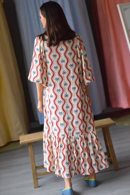 EUGENIA DRESS - PINK PALM TREES