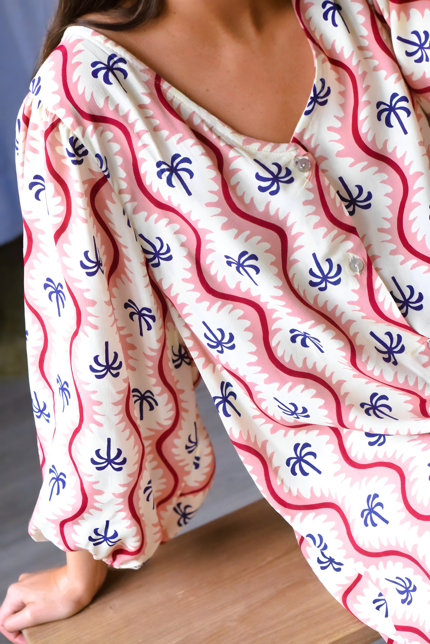 EUGENIA DRESS - PINK PALM TREES