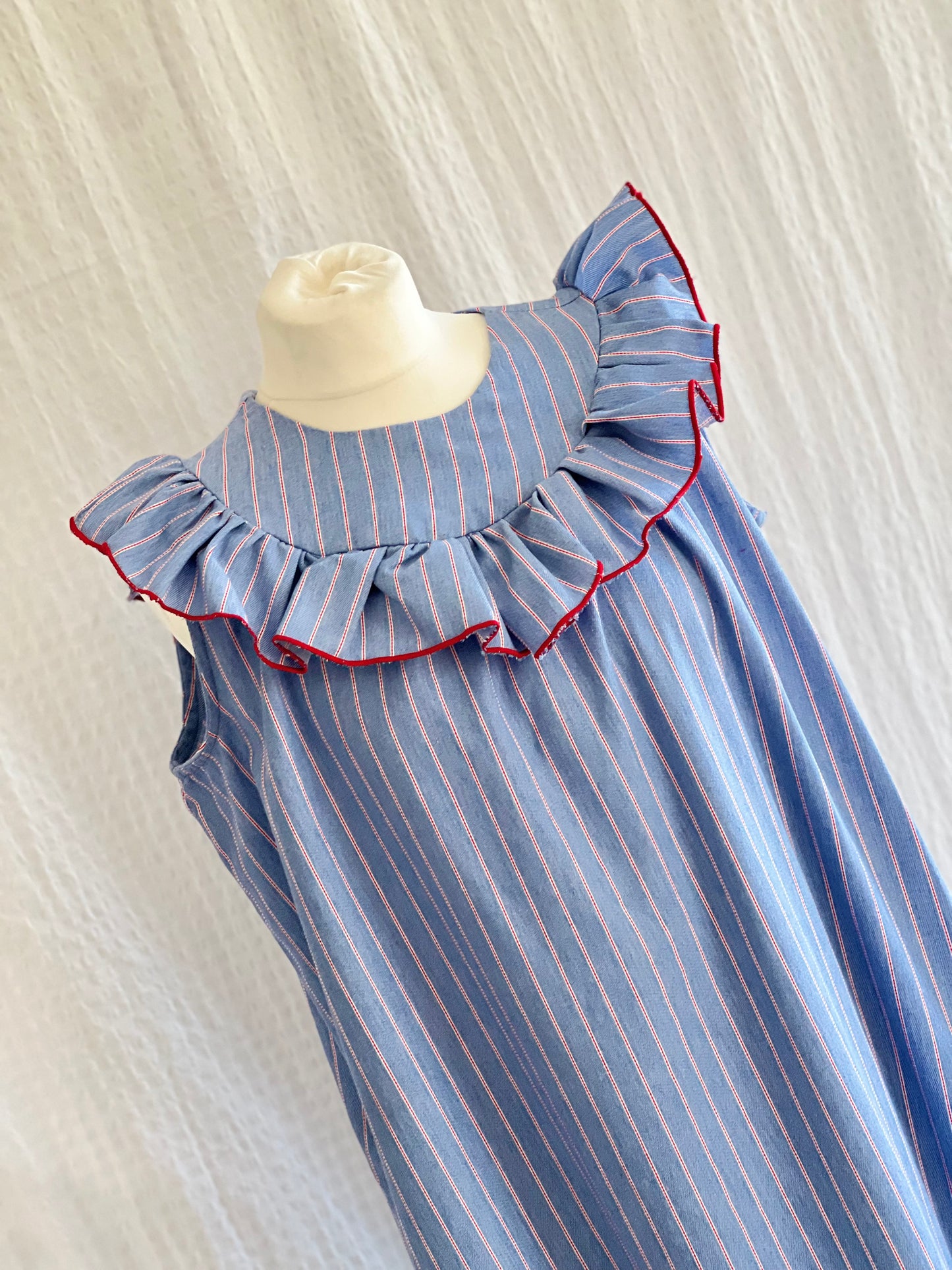VESTIDO CONSTANZA - AZUL RAYA ROJA