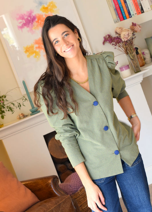BLUSA FABIOLA - MINIVICHY VERDE Y AZUL -