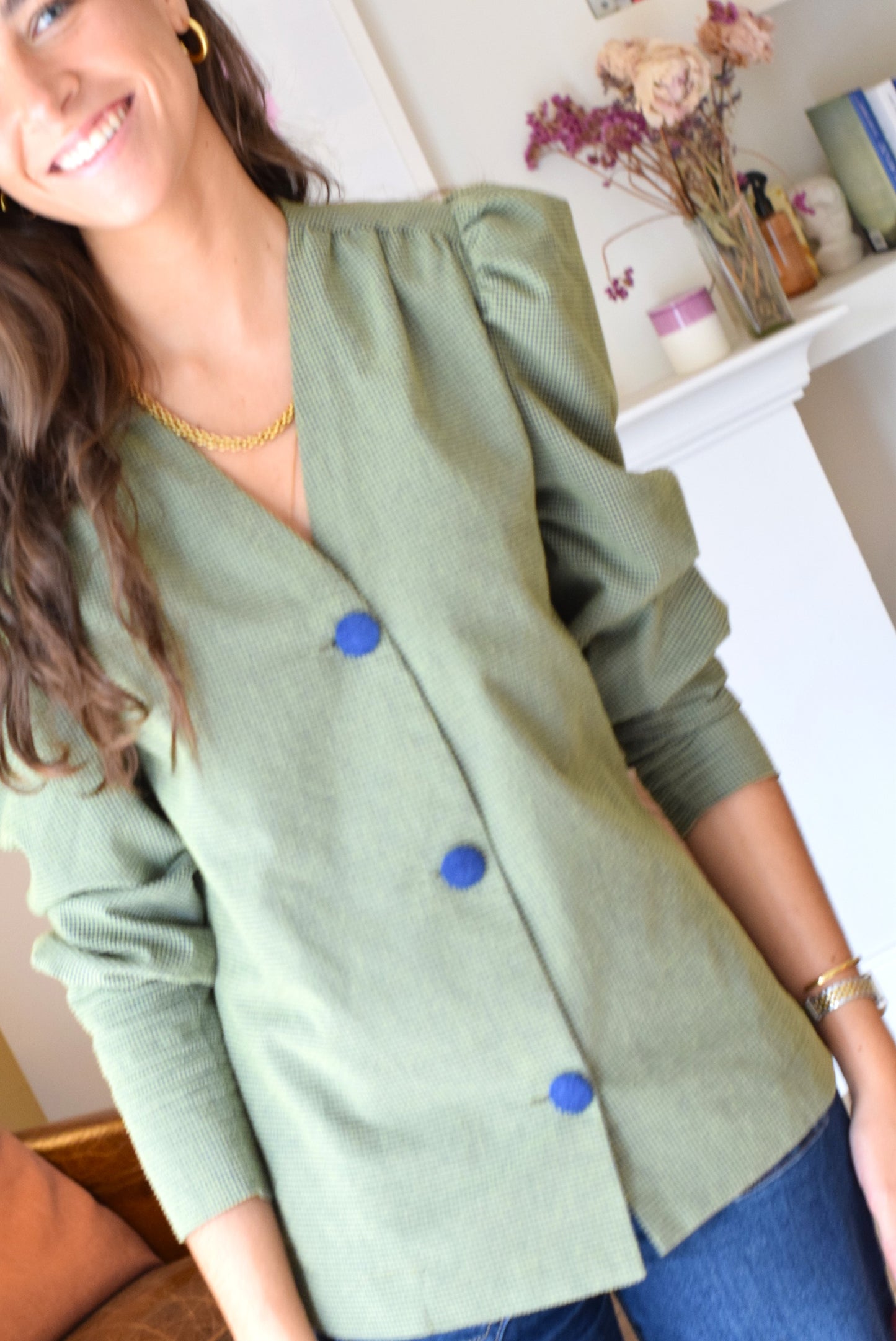 BLUSA FABIOLA - MINIVICHY VERDE Y AZUL -