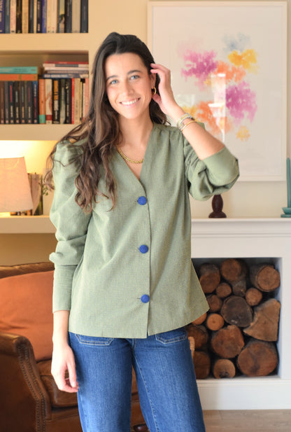 BLUSA FABIOLA - MINIVICHY VERDE Y AZUL -