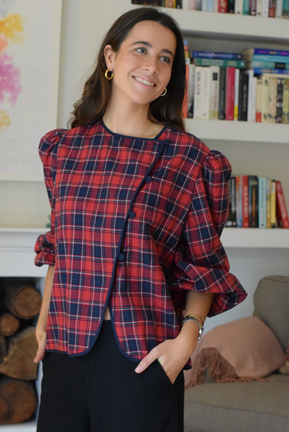 BLUSA FEDERICA - TARTAN ROJO - PREORDER 30 NOVIEMBRE