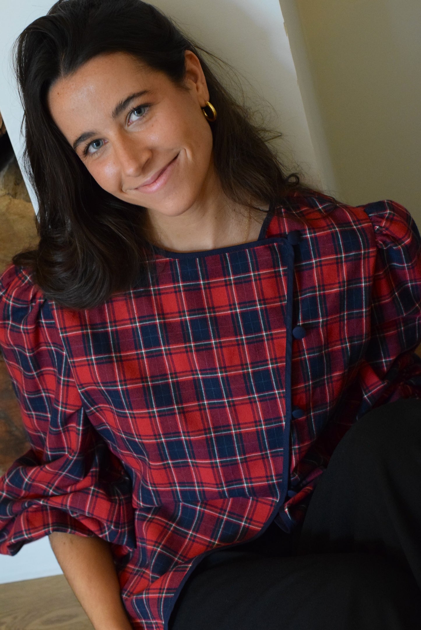 BLUSA FEDERICA - TARTAN ROJO - PREORDER 30 NOVIEMBRE