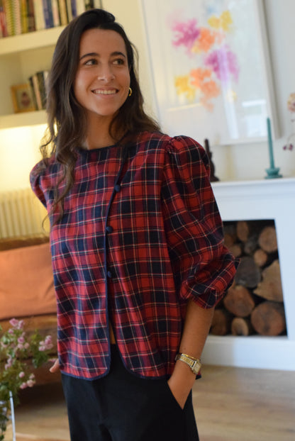 BLUSA FEDERICA - TARTAN ROJO - PREORDER 30 NOVIEMBRE