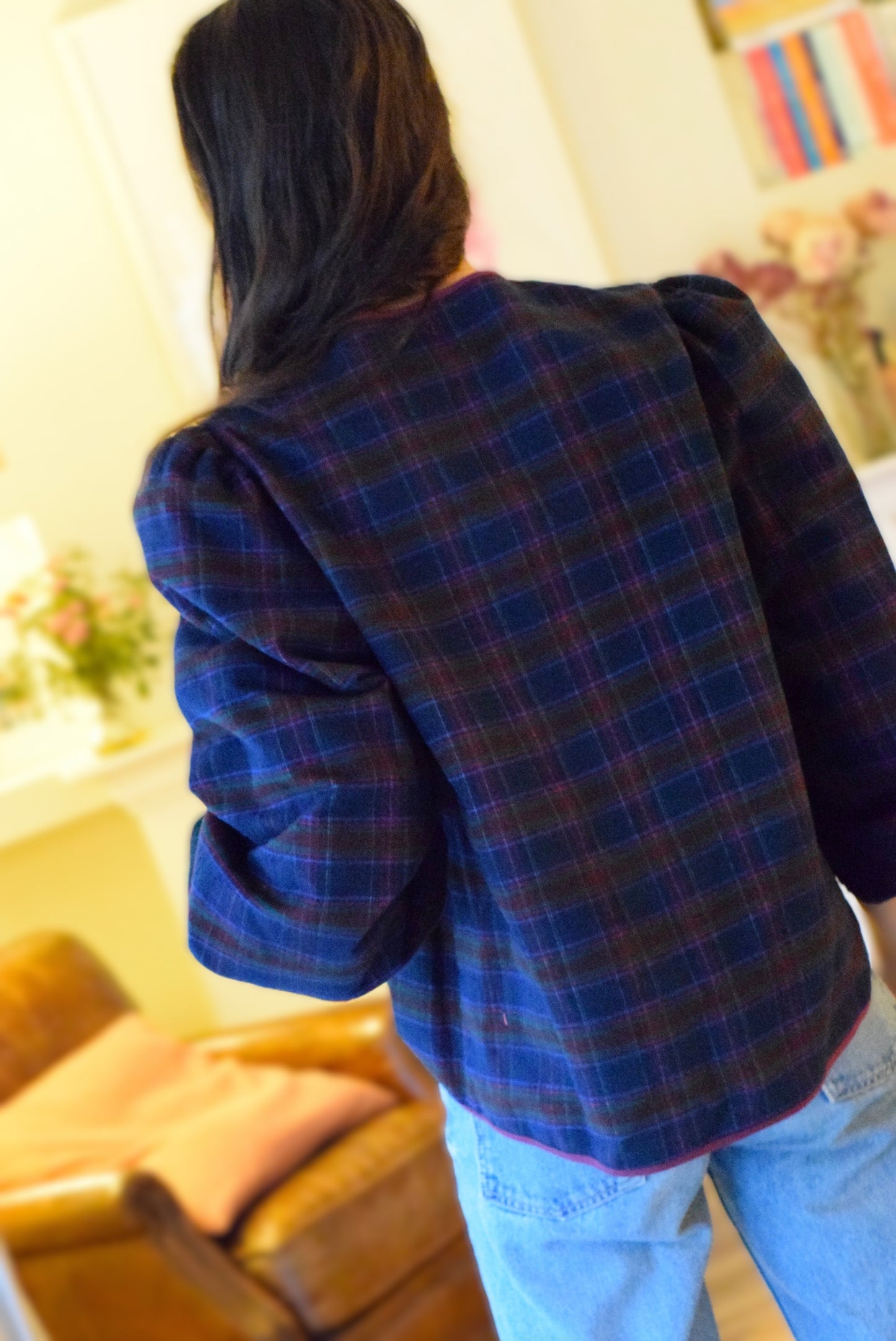 BLUSA FEDERICA - TARTAN MARINO -