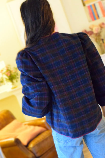 BLUSA FEDERICA - TARTAN MARINO -