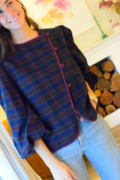BLUSA FEDERICA - TARTAN MARINO -