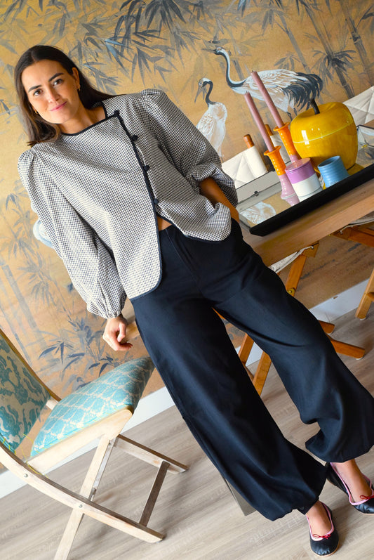 BLUSA FEDERICA - VICHY NEGRO - PREORDER 15 SEPTIEMBRE