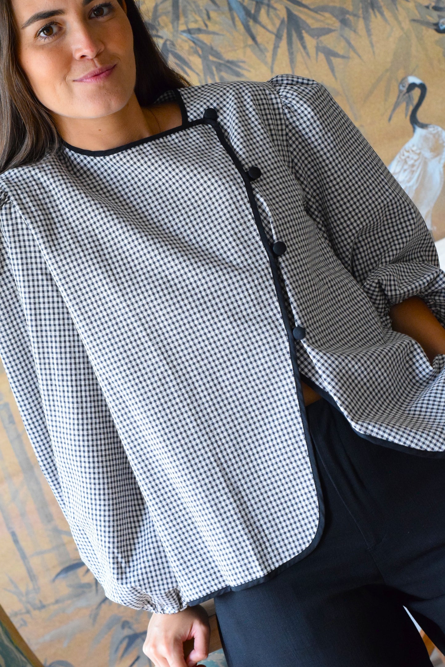 BLUSA FEDERICA - VICHY NEGRO - PREORDER 15 SEPTIEMBRE