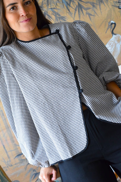 BLUSA FEDERICA - VICHY NEGRO - PREORDER 15 SEPTIEMBRE