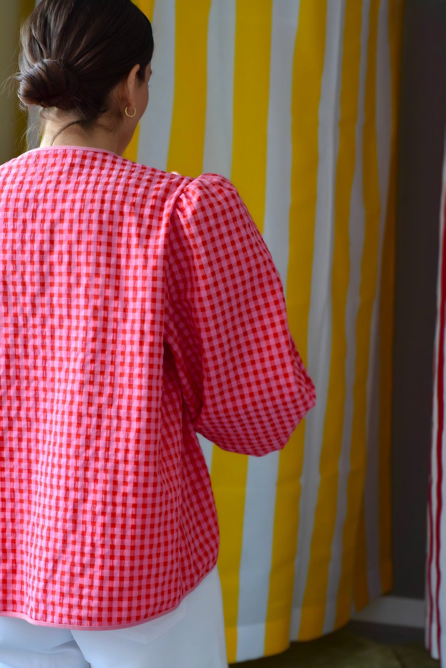 BLUSA FEDERICA - VICHY ROSA Y ROJO