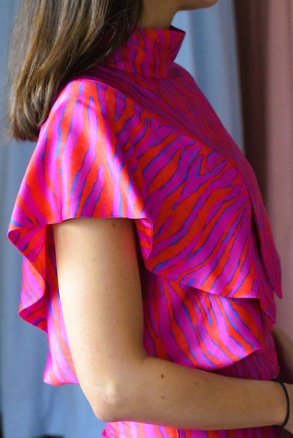 BLUSA FLAVIA - FUCSIA Y ROJO