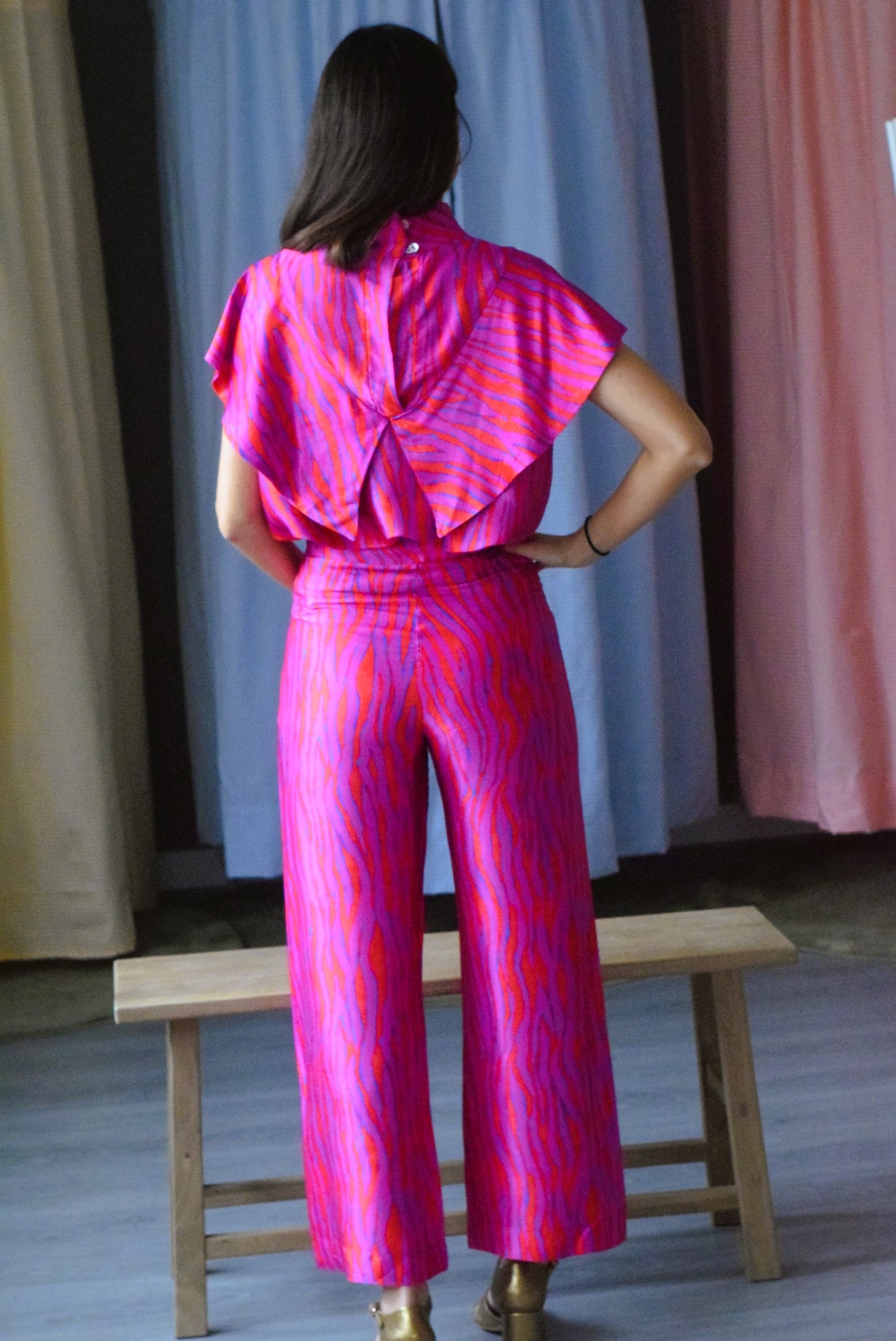 BLUSA FLAVIA - FUCSIA Y ROJO