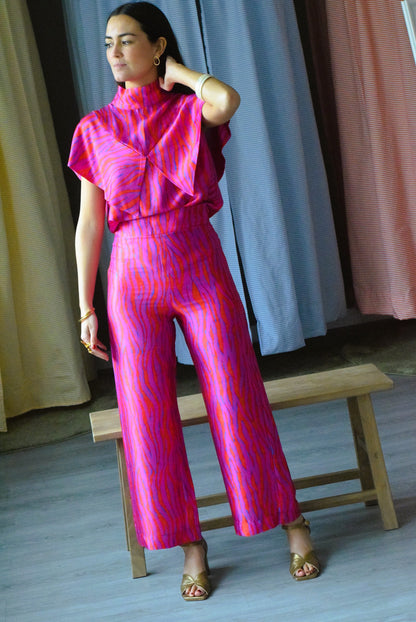 BLUSA FLAVIA - FUCSIA Y ROJO