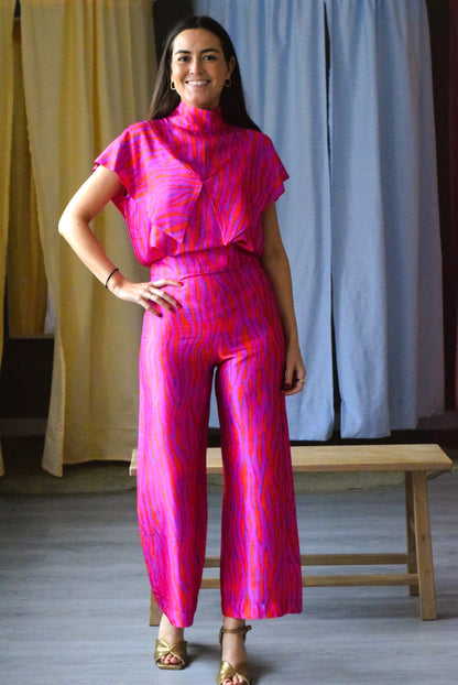 BLUSA FLAVIA - FUCSIA Y ROJO