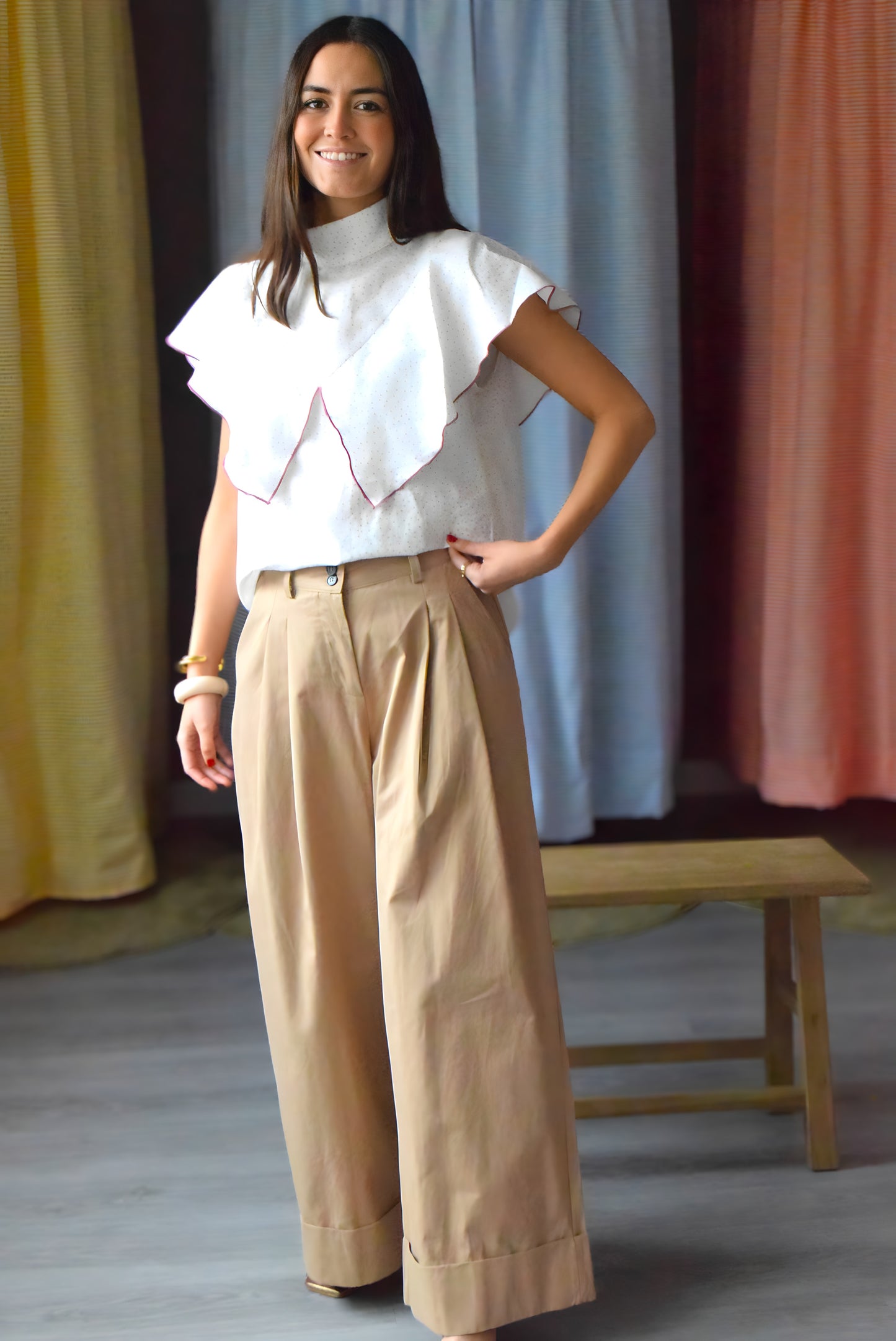 FLAVIA BLOUSE - PINK POLKA DOTS