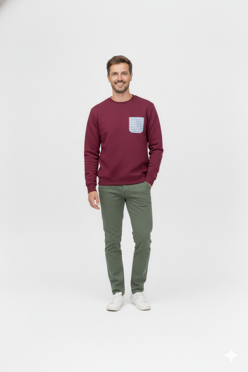 SUDADERA GRANATE - HOMBRE