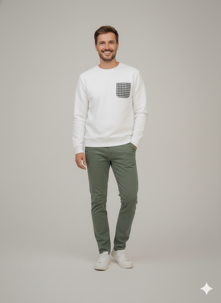 SUDADERA BLANCA - HOMBRE