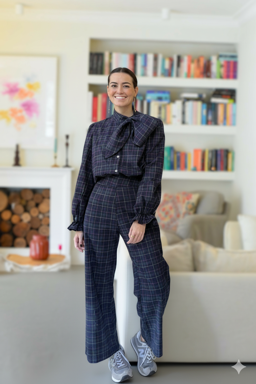 BLUSA RAFAELA - TARTAN VERDE - PREORDER 26 NOVIEMBRE