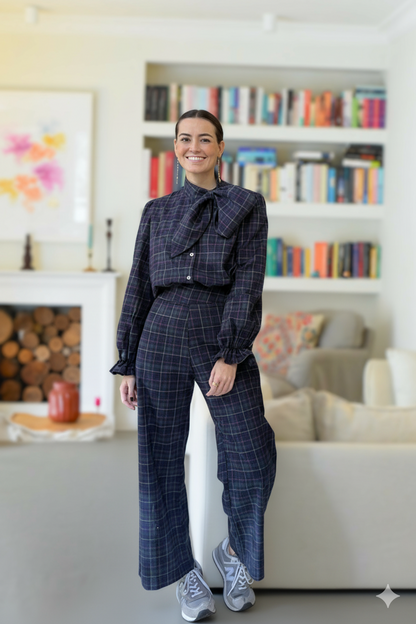 BLUSA RAFAELA - TARTAN VERDE - PREORDER 26 NOVIEMBRE