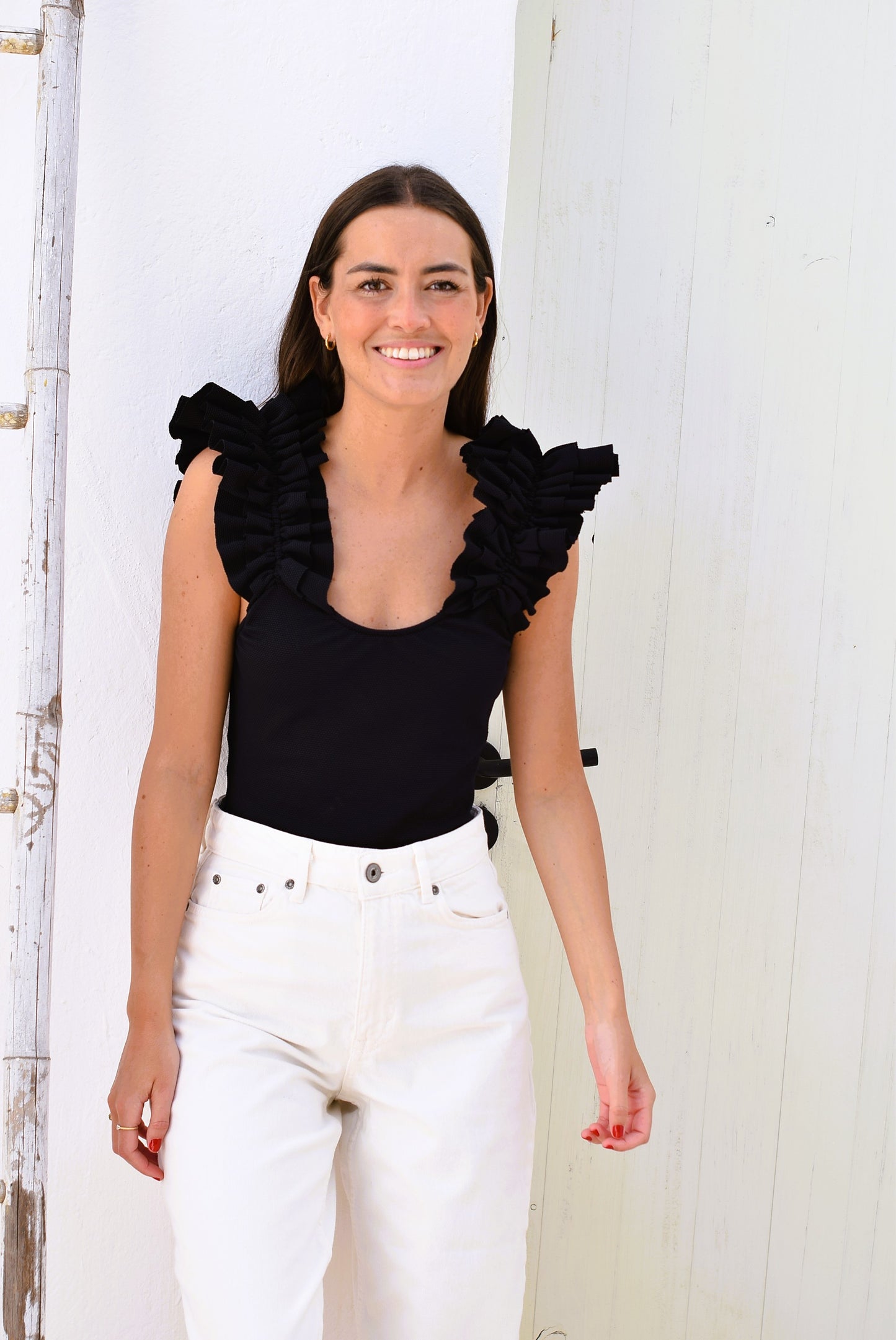 TRAJE DE BAÑO - GENOVEVA - PIQUÉ NEGRO -