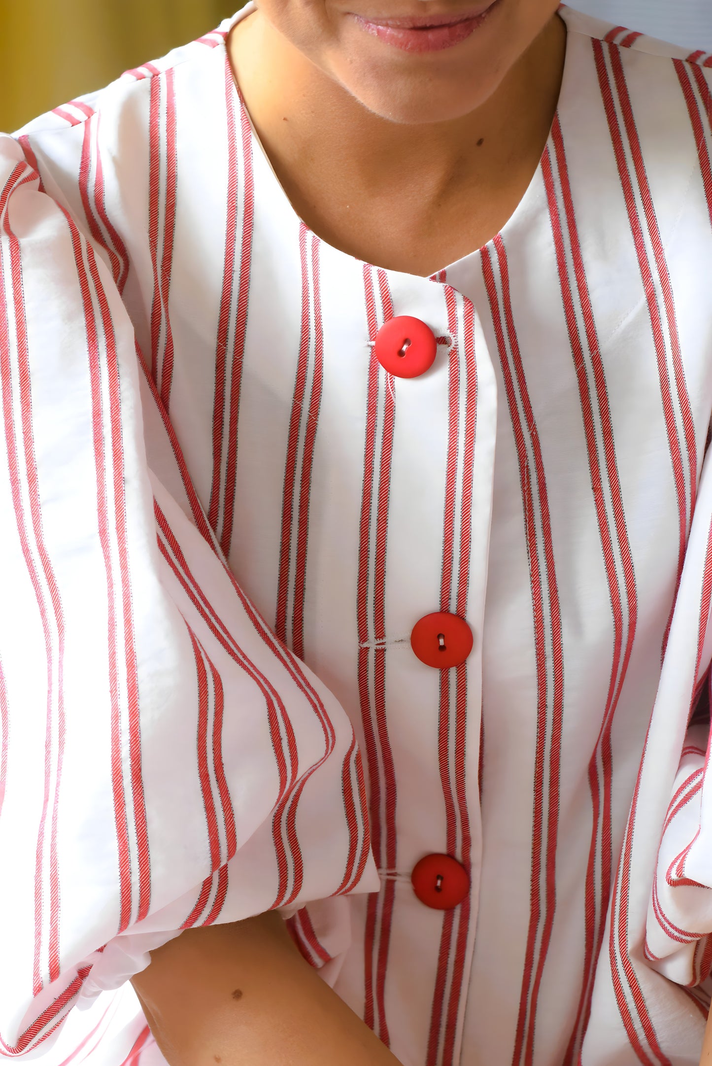 HILDA DRESS - RED STRIPES