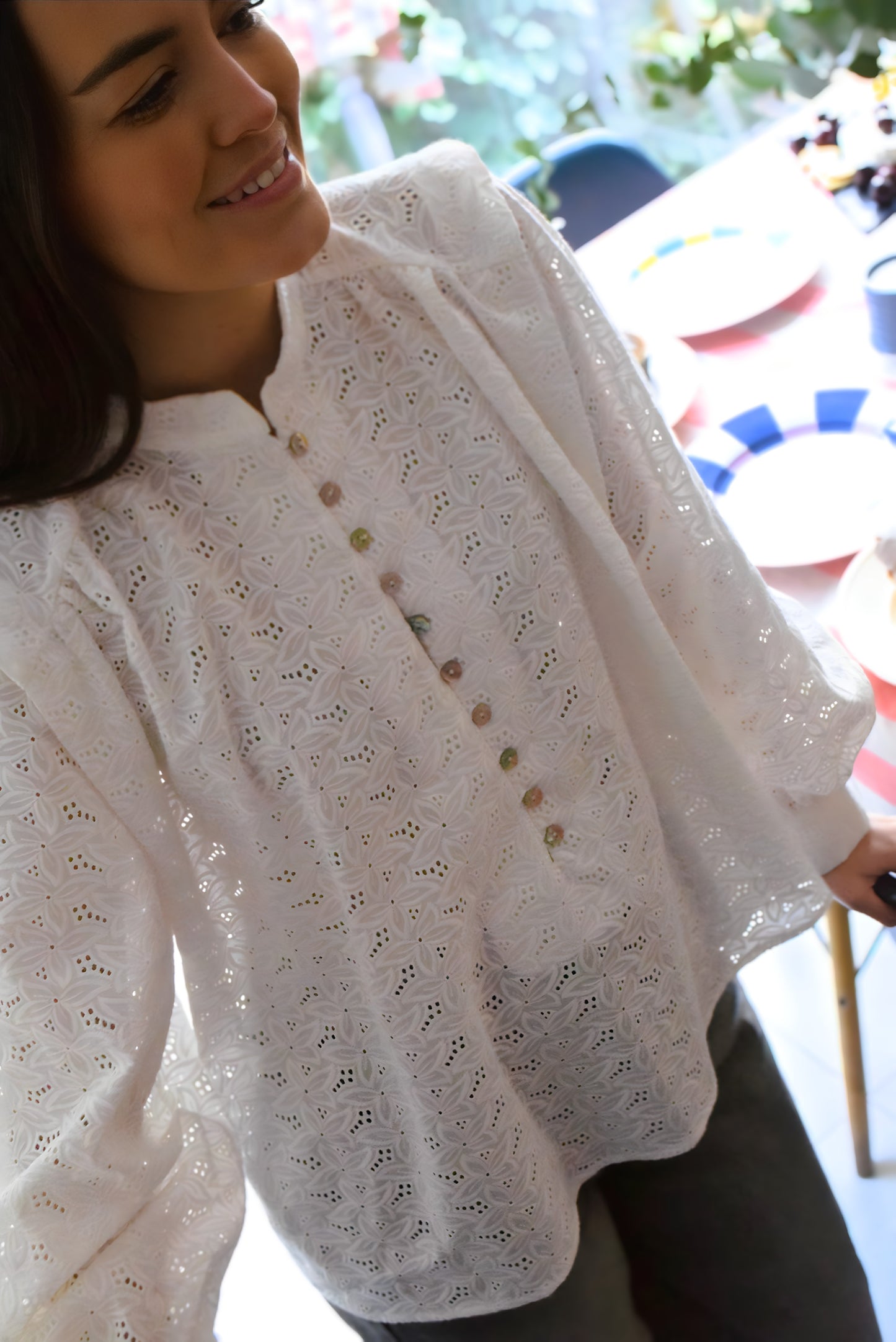 BLUSA ISABELA - BORDADA BLANCA