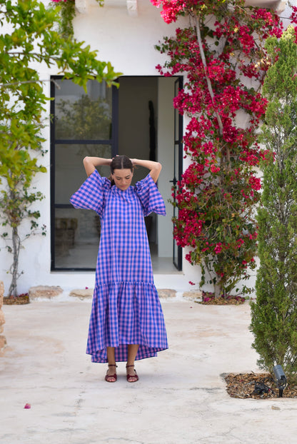 VESTIDO FILIPA - VICHY ROSA Y AZUL - PREORDER 23 ABRIL