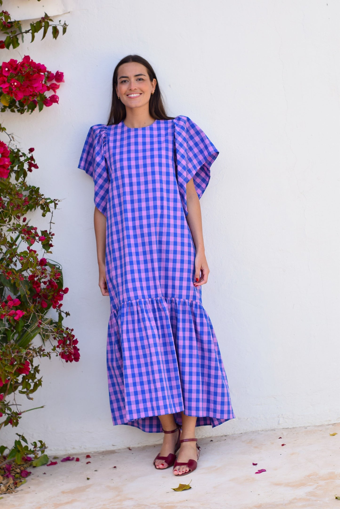 VESTIDO FILIPA - VICHY ROSA Y AZUL - PREORDER 23 ABRIL