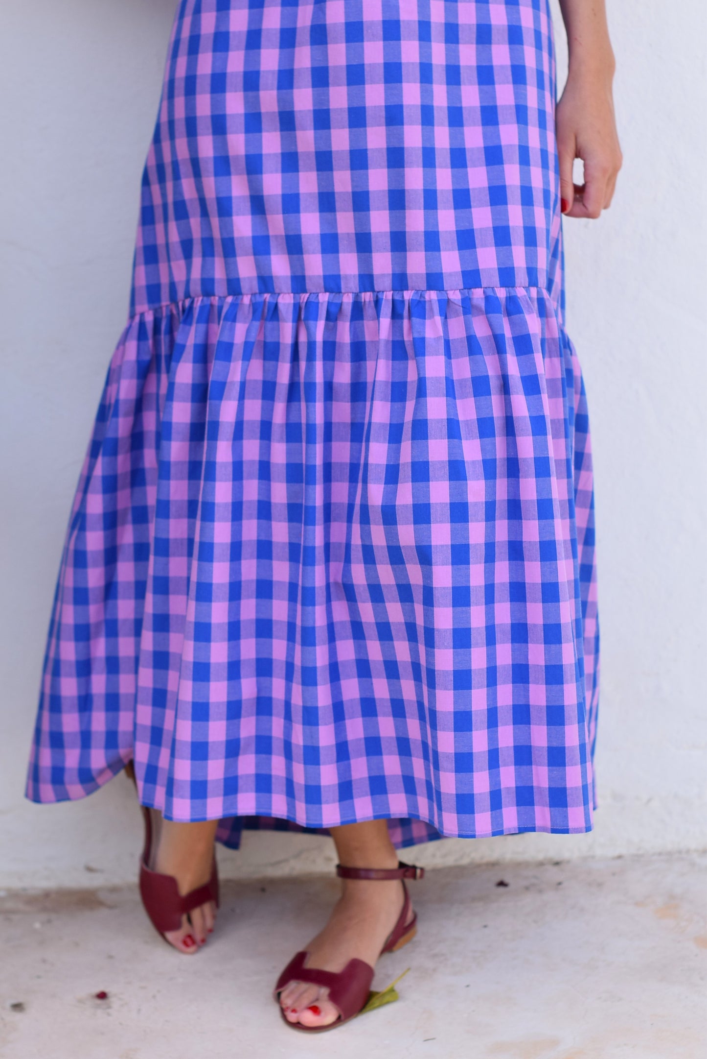 VESTIDO FILIPA - VICHY ROSA Y AZUL - PREORDER 23 ABRIL