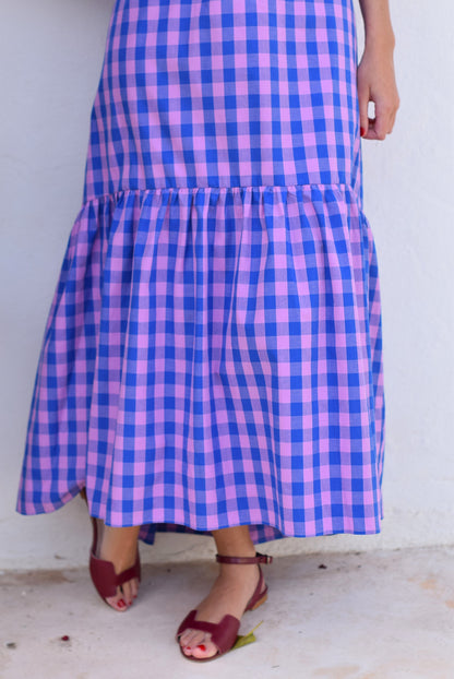 VESTIDO FILIPA - VICHY ROSA Y AZUL - PREORDER 23 ABRIL