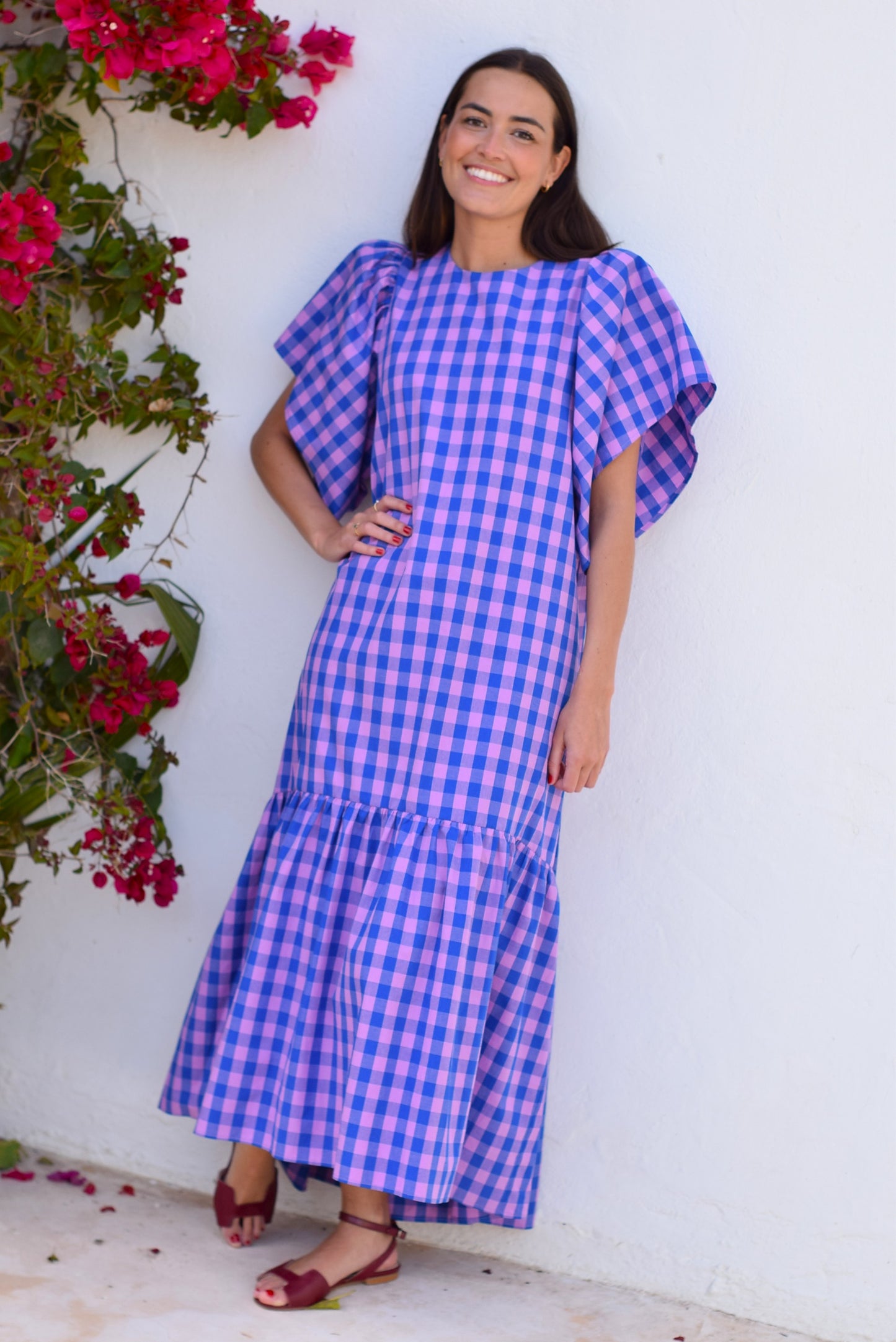 VESTIDO FILIPA - VICHY ROSA Y AZUL - PREORDER 23 ABRIL