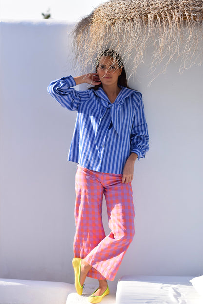 BLUSA LUCÍA - RAYAS AZULES -