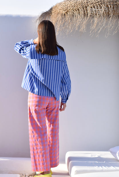 BLUSA LUCÍA - RAYAS AZULES -
