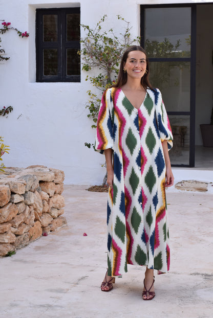 VESTIDO EUGENIA - IKAT COLORES - PREORDER 27 ABRIL
