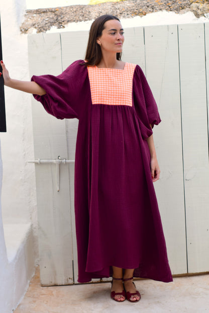 VESTIDO SIMONETA - GRANATE (PREORDER 13 ABRIL)