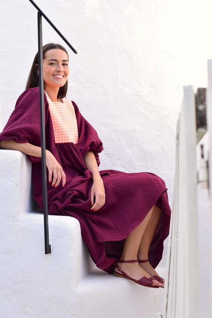 VESTIDO SIMONETA - GRANATE (PREORDER 13 ABRIL)